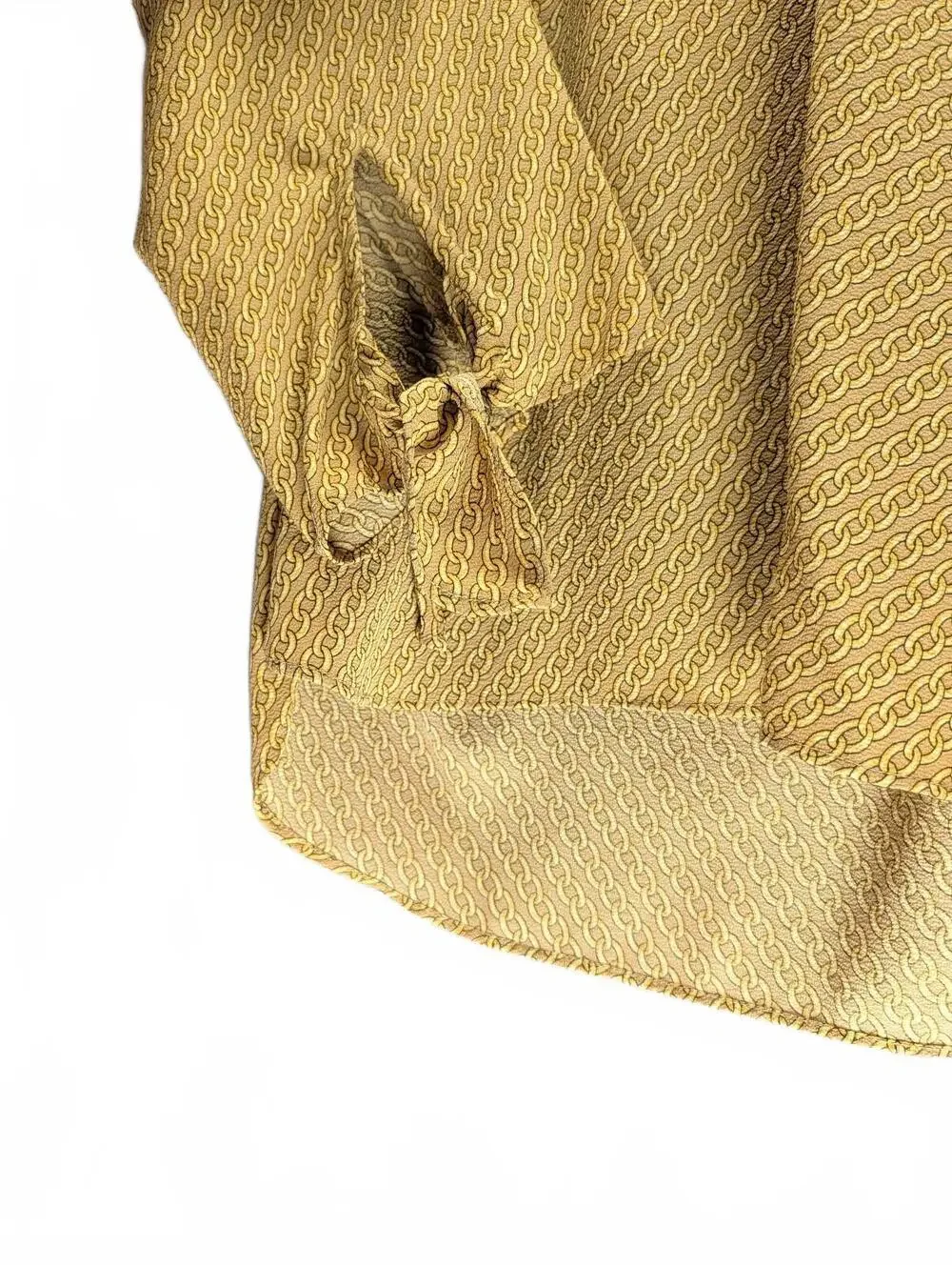 Michael Kors Women's Long Sleeve Chain Print Blouse Mustard